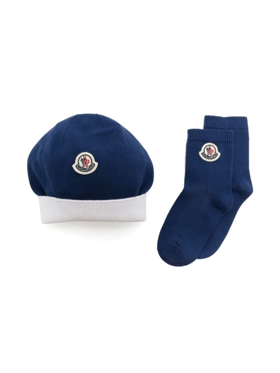 Moncler Enfant комплект из шапки бини и носков, синий
Moncler Enfant комплект из шапки бини и носков, синий