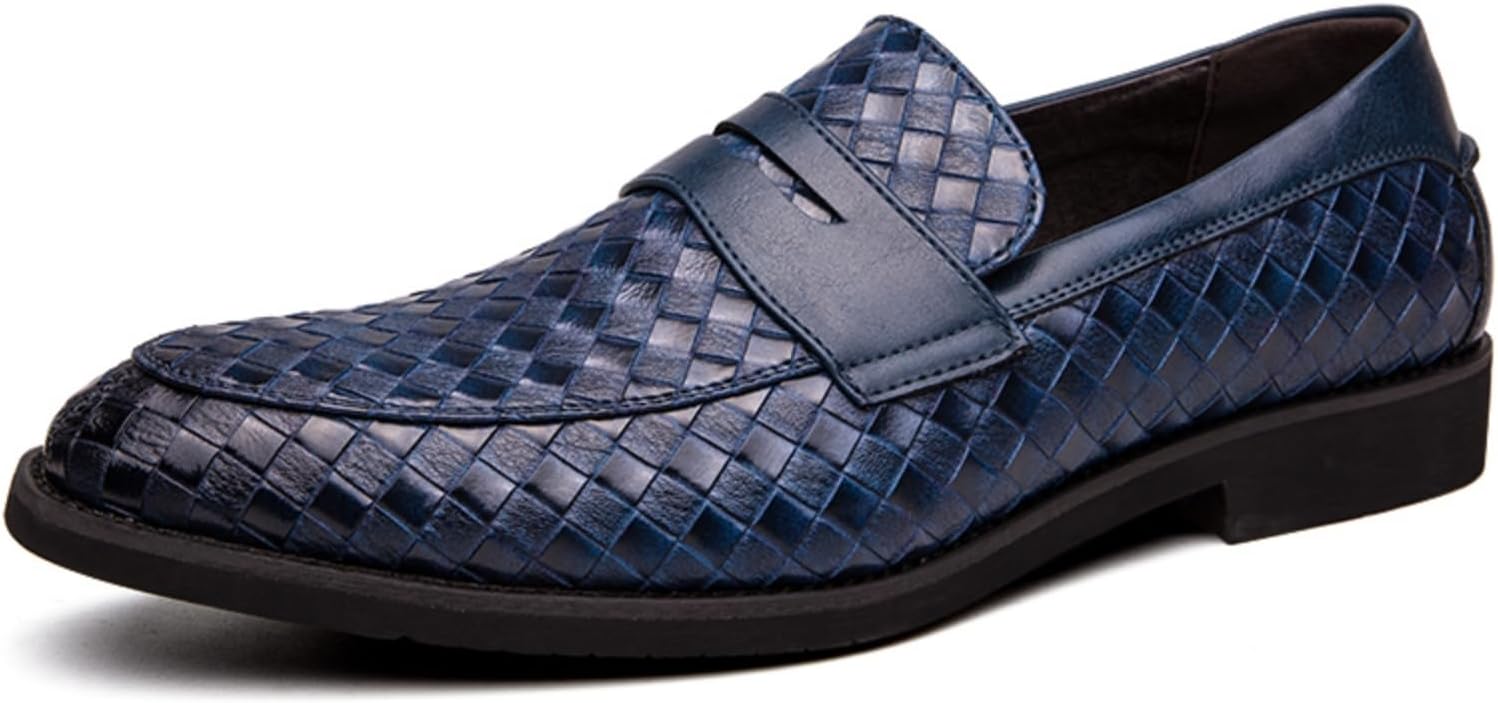 Мужские винтажные плетеные кожаные слипоны-лодочки с низким каблуком, нескользящие, повседневные, под смокинг, деловые и вечерние туфли для работы, выпускного и вечеринки Qwuieoin, синий
Мужские винтажные плетеные кожаные слипоны-лодочки с низким каблуком, нескользящие, повседневные, под смокинг, деловые и вечерние туфли для работы, выпускного и вечеринки Qwuieoin, синий