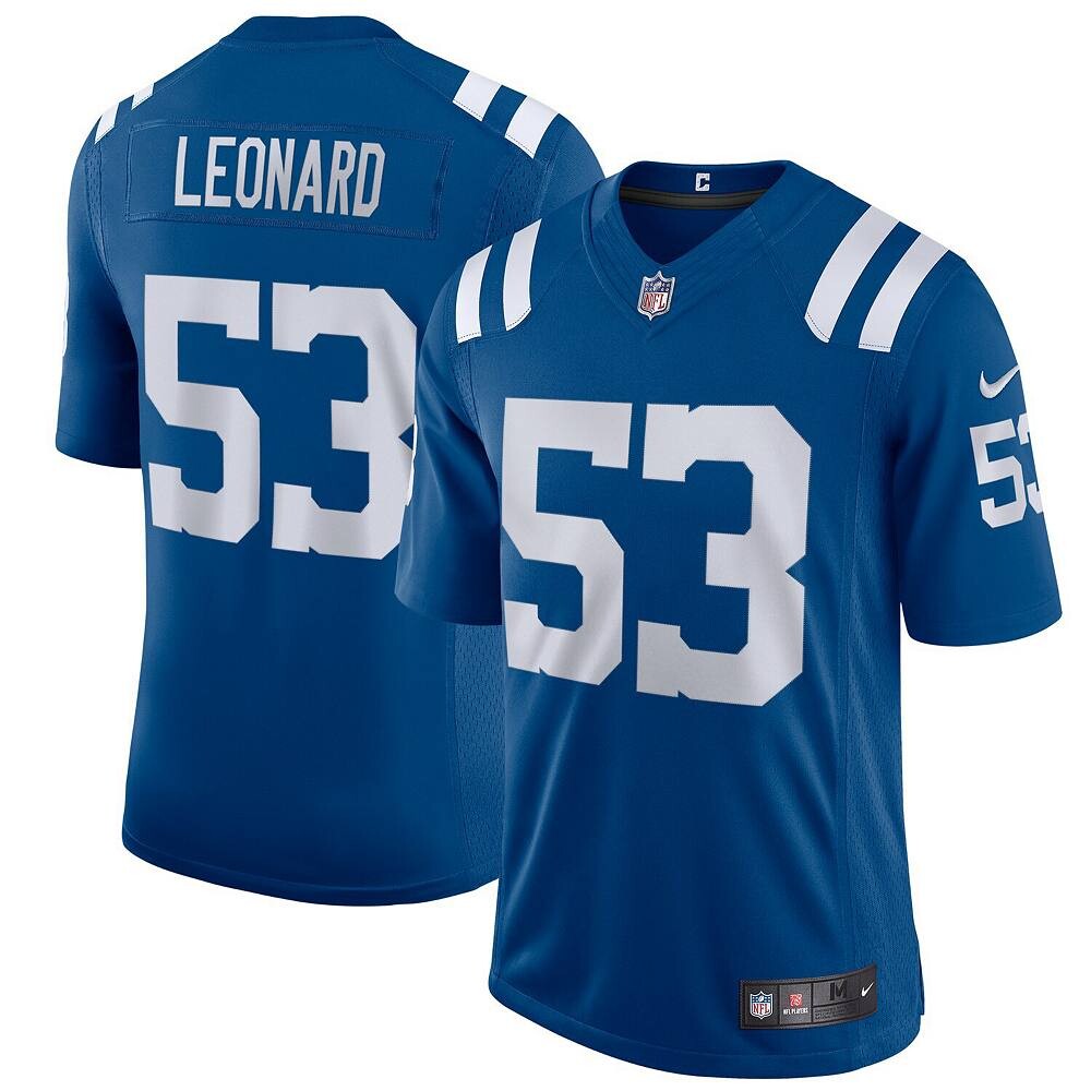 Мужское джерси Nike Shaquille Leonard Royal Indianapolis Colts Vapor Limited, цвет Clt Blue
Мужское джерси Nike Shaquille Leonard Royal Indianapolis Colts Vapor Limited, цвет Clt Blue
