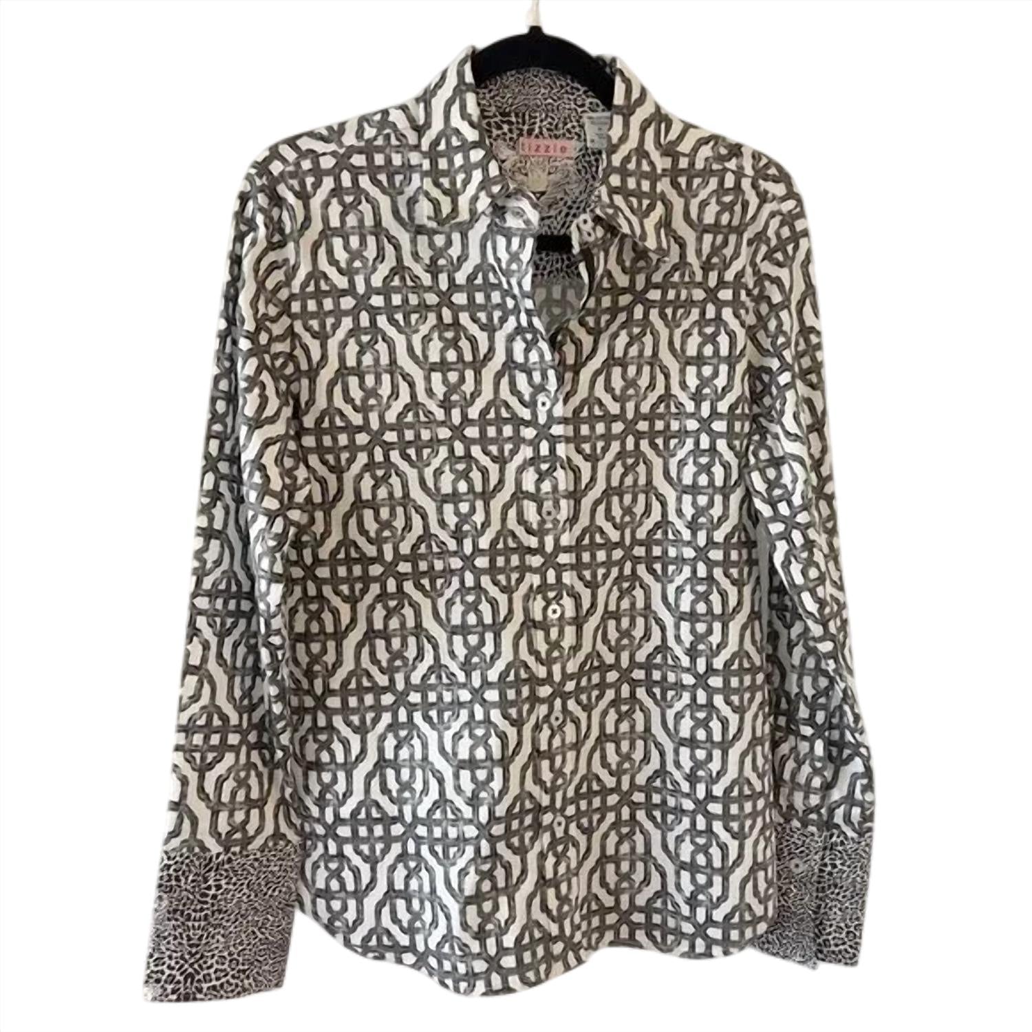 Женская блузка Rome в сером геометрическом принте Tizzie, серый
Женская блузка Rome в сером геометрическом принте Tizzie, серый