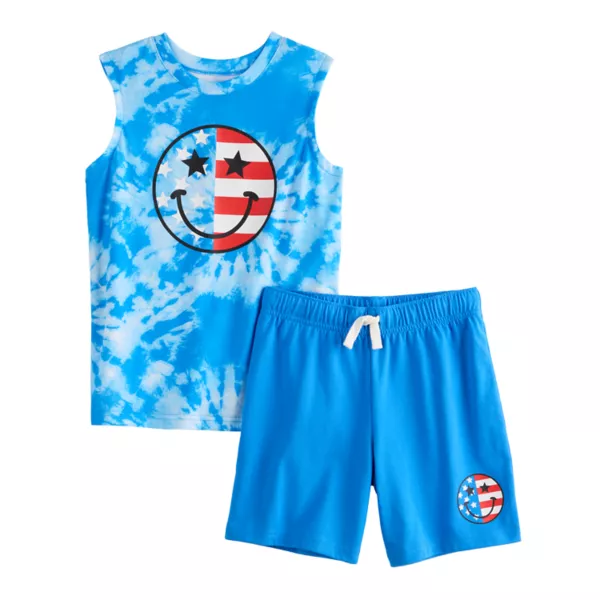 Мальчики 4-8 лет, комплект из 2 предметов: футболка и шорты к празднику 4 июля Jumping Beans, цвет blue flag smile
Мальчики 4-8 лет, комплект из 2 предметов: футболка и шорты к празднику 4 июля Jumping Beans, цвет blue flag smile