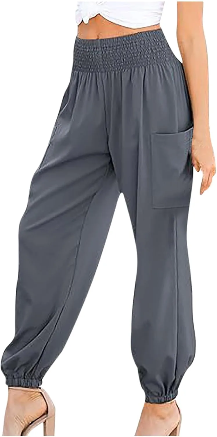 Женские брюки с затяжкой внизу и высокой талией JOAU
Женские брюки с затяжкой внизу и высокой талией JOAU