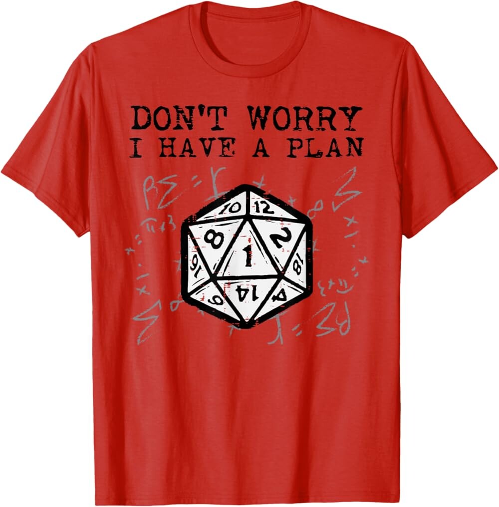 Мужская футболка RPG Gamer Dont Worry I Have Plan, красный 
Мужская футболка RPG Gamer Dont Worry I Have Plan, красный