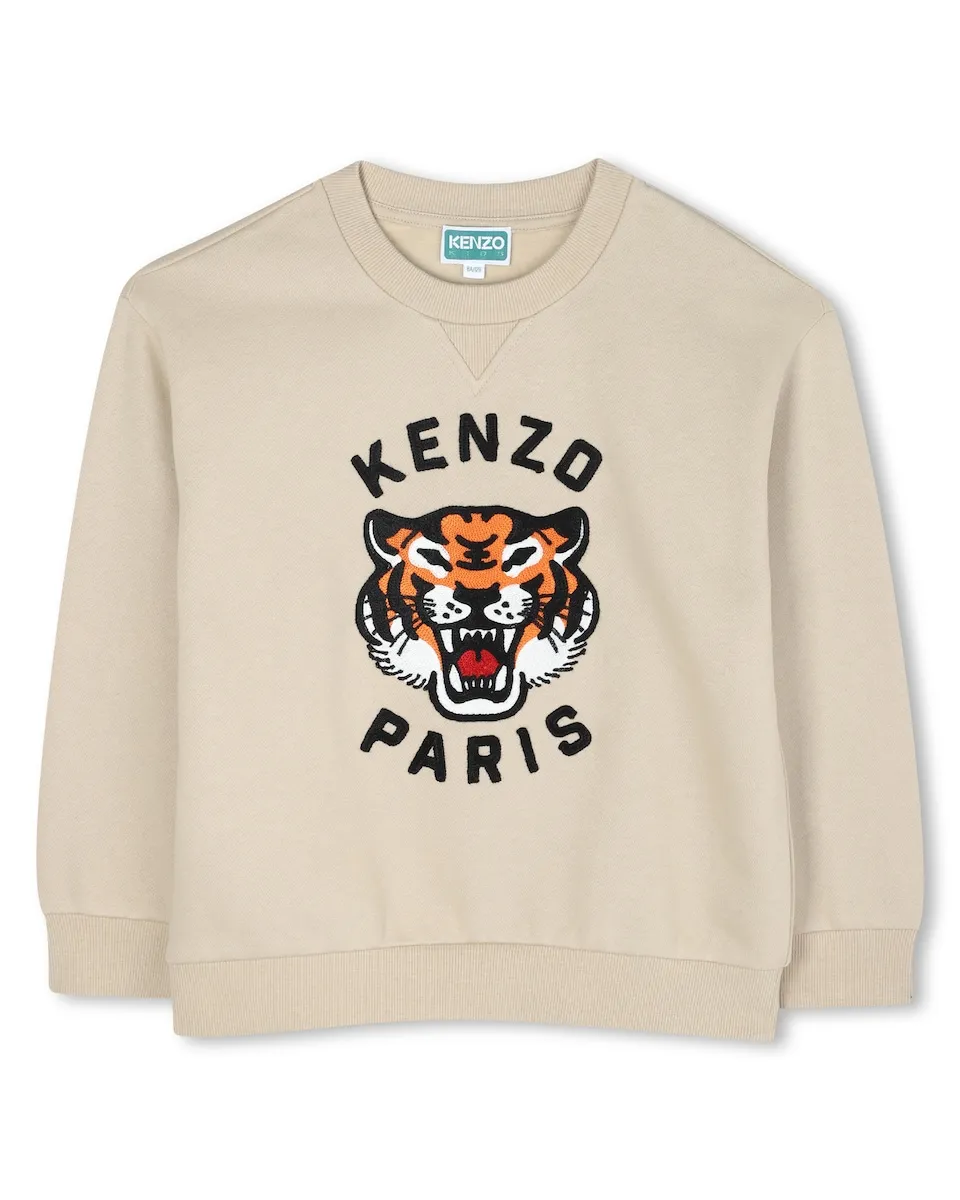 Детская хлопковая толстовка с принтом спереди Kenzo Kids, бежевый
Детская хлопковая толстовка с принтом спереди Kenzo Kids, бежевый