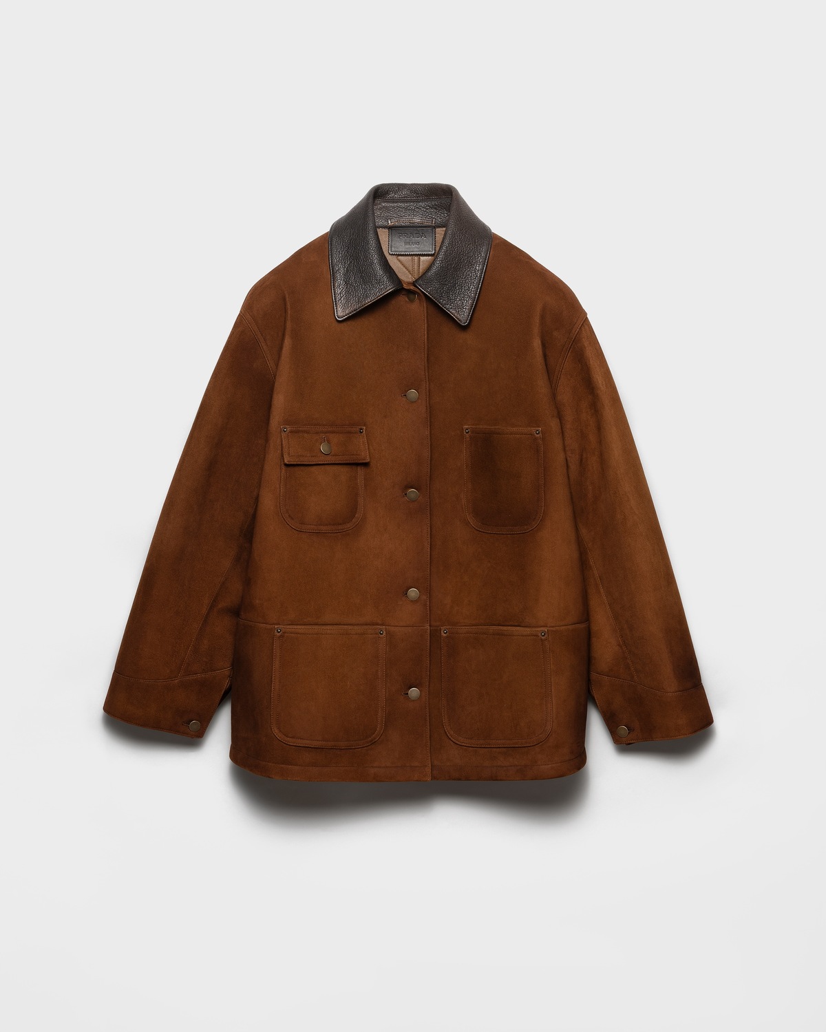 Замшевая куртка-кабан Prada, какао-коричневый
Замшевая куртка-кабан Prada, какао-коричневый