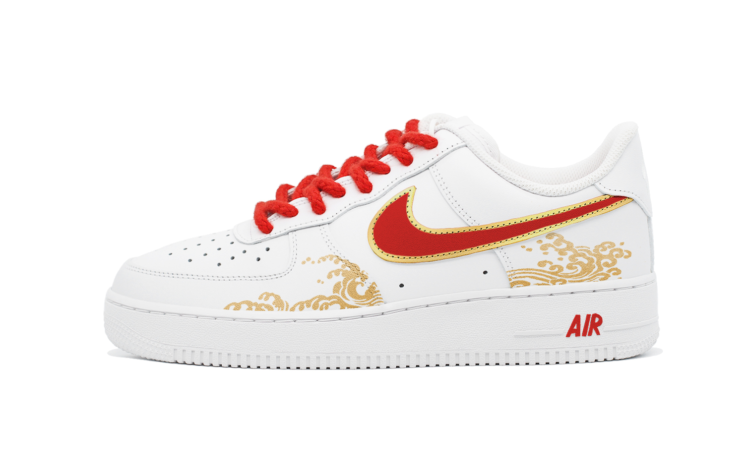 Nike Кроссовки Air Force 1 из коллекции, посвященной Китайскому Новому году, «Благоприятные облака, процветание», низкие, унисекс, белый, красные, золотые
Nike Кроссовки Air Force 1 из коллекции, посвященной Китайскому Новому году, «Благоприятные облака, процветание», низкие, унисекс, белый, красные, золотые
