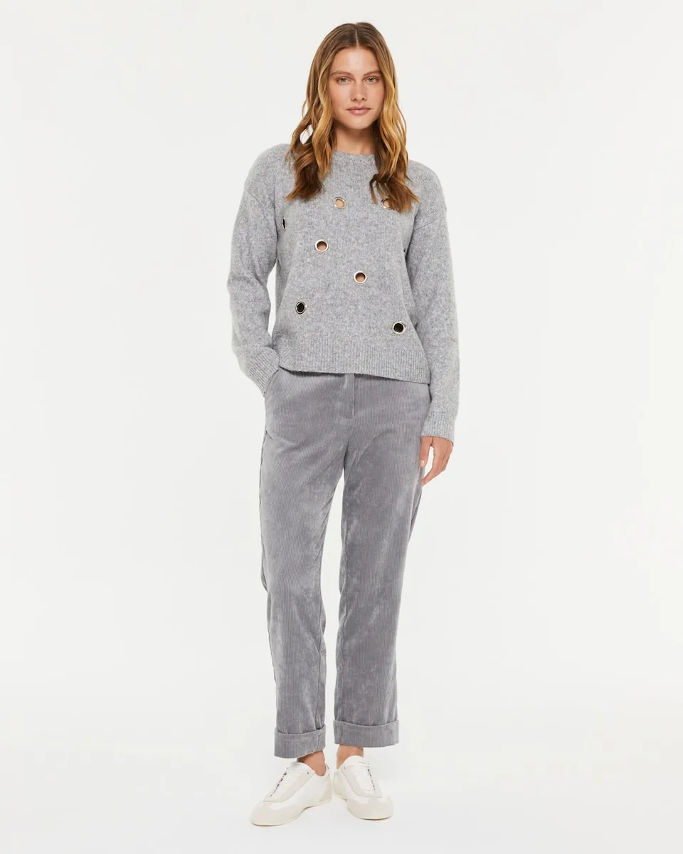 Женские прямые брюки из вельвета на эластичной резинке Paz Torras, серый
Женские прямые брюки из вельвета на эластичной резинке Paz Torras, серый