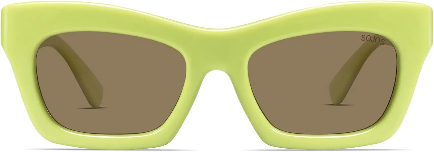 SOJOS Модные солнцезащитные очки «кошачий глаз» с поляризацией для женщин и мужчин, ретро-стиль, массивные дизайнерские солнцезащитные очки SJ2339, Green/Brown
SOJOS Модные солнцезащитные очки «кошачий глаз» с поляризацией для женщин и мужчин, ретро-стиль, массивные дизайнерские солнцезащитные очки SJ2339, Green/Brown