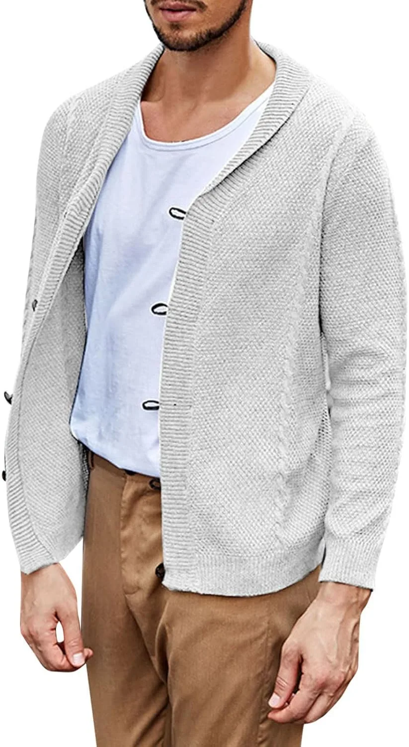 Мужской кардиган с крупной вязкой и кнопками-лягушками
Мужской кардиган с крупной вязкой и кнопками-лягушками