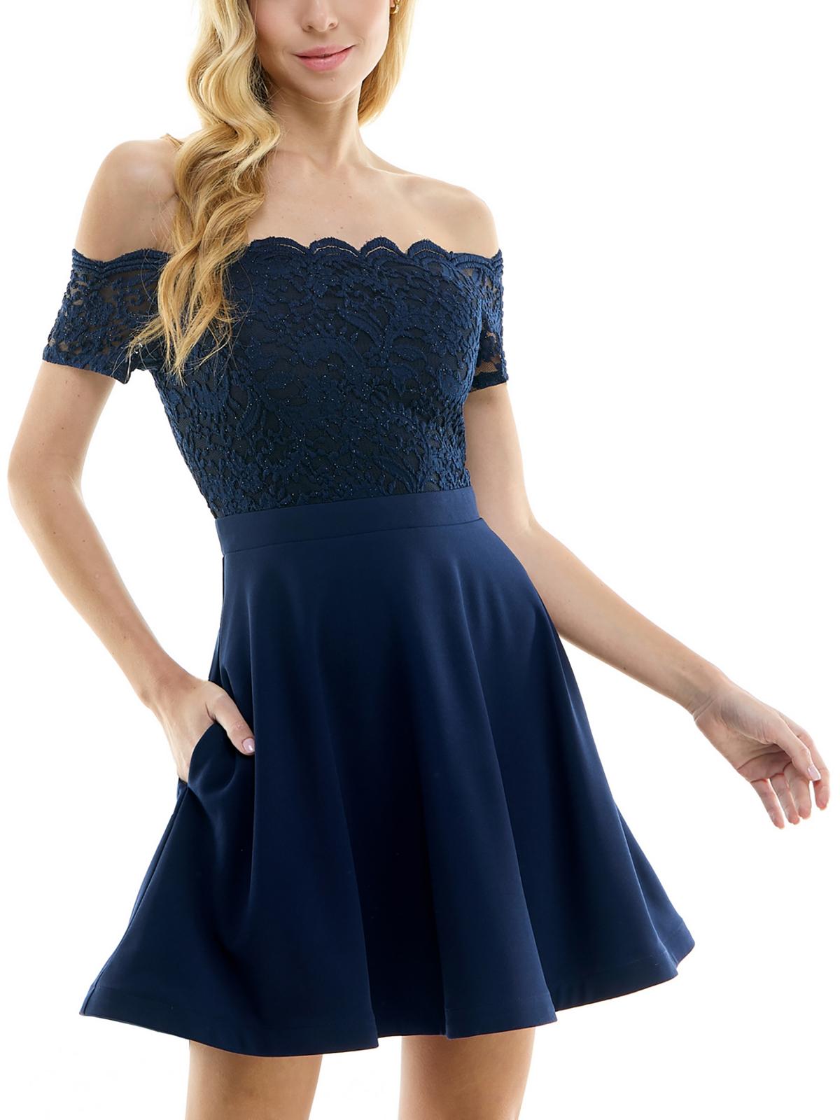 Женское коктейльное мини-платье Juniors с расклешенным кроем City Studio, темно-синий
Женское коктейльное мини-платье Juniors с расклешенным кроем City Studio, темно-синий