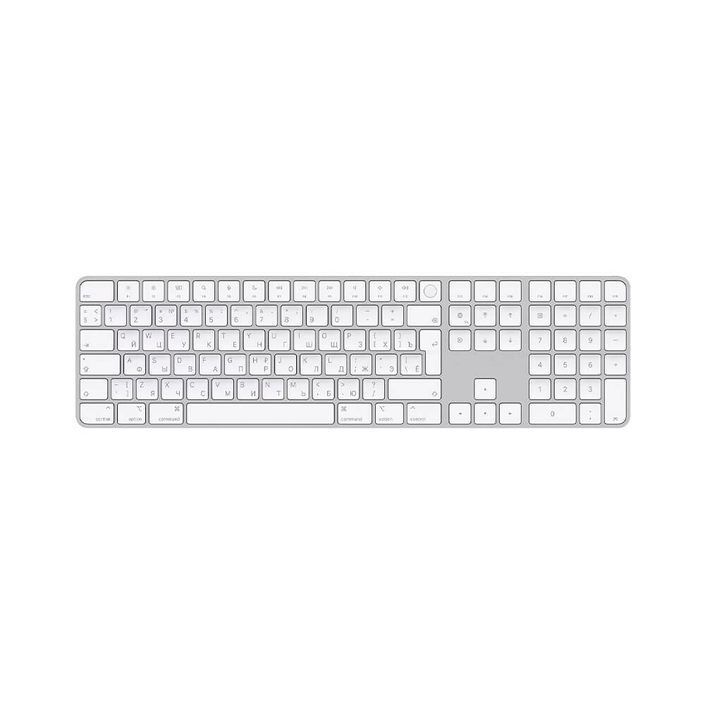 Клавиатура беспроводная Apple Magic Keyboard c Touch ID и цифровой панелью, US English, белые клавиши
Клавиатура беспроводная Apple Magic Keyboard c Touch ID и цифровой панелью, US English, белые клавиши