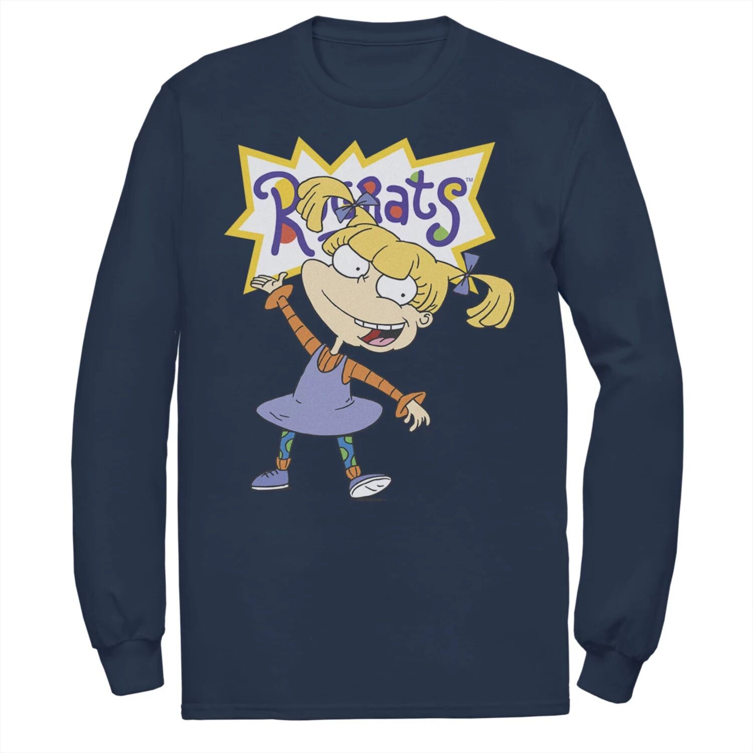Мужская футболка Rugrats Angelica с простым портретом и длинными рукавами с рисунком Nickelodeon, синий 
Мужская футболка Rugrats Angelica с простым портретом и длинными рукавами с рисунком Nickelodeon, синий