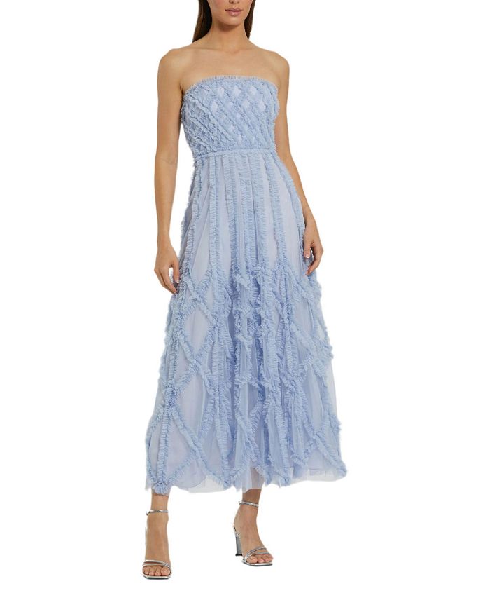 Платье без бретелей с рюшами и сетчатой точечной текстурой Mac Duggal, синий
Платье без бретелей с рюшами и сетчатой точечной текстурой Mac Duggal, синий