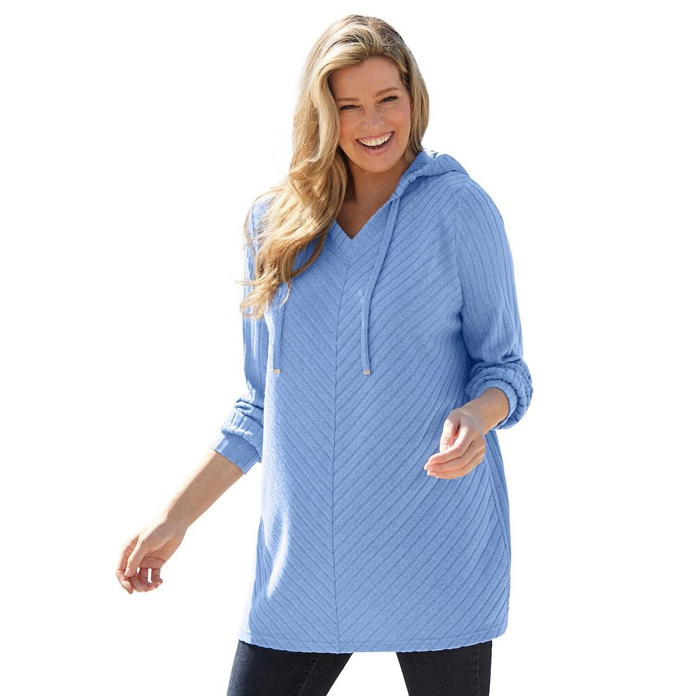 Женская толстовка из шерпы с капюшоном и капюшоном в рубчик больших размеров Woman Within, цвет French Blue
Женская толстовка из шерпы с капюшоном и капюшоном в рубчик больших размеров Woman Within, цвет French Blue