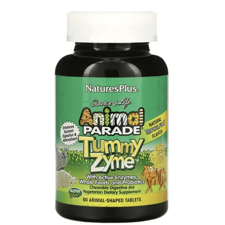 Tummy Zyme с активными ферментами, цельными продуктами и пробиотиками Source of Life, AnimaL Parade, 90 таб, NaturesPlus
Tummy Zyme с активными ферментами, цельными продуктами и пробиотиками Source of Life, AnimaL Parade, 90 таб, NaturesPlus