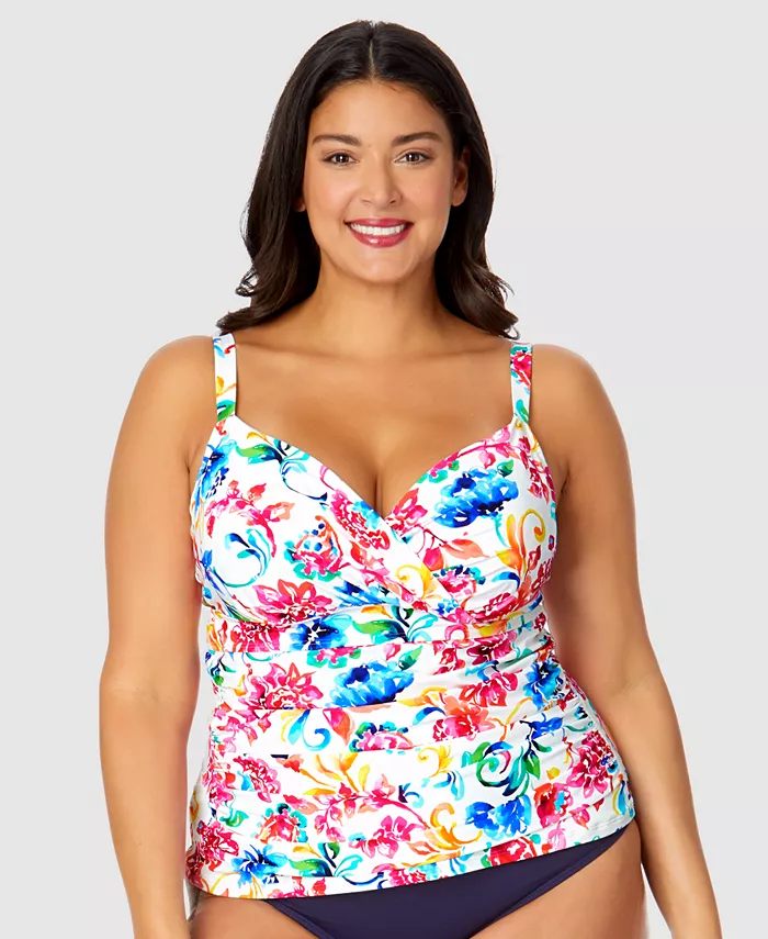 Плюс сайз топ-танкини с подкладкой на косточках и запахом в акварельном стиле пейсли Anne Cole, мультиколор
Плюс сайз топ-танкини с подкладкой на косточках и запахом в акварельном стиле пейсли Anne Cole, мультиколор