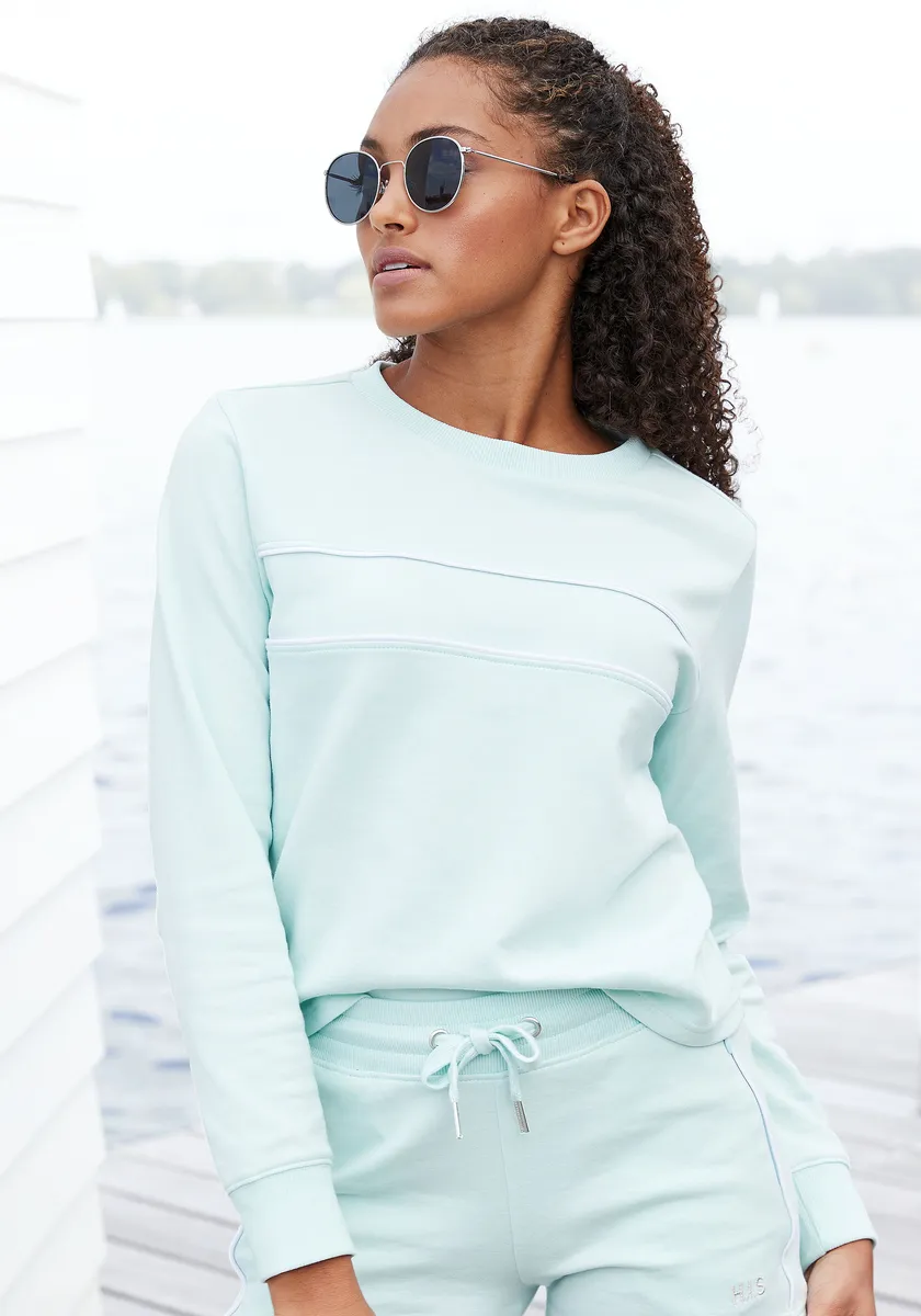 Толстовка H.I.S с окантовкой, костюм для отдыха, мятный
Толстовка H.I.S с окантовкой, костюм для отдыха, мятный