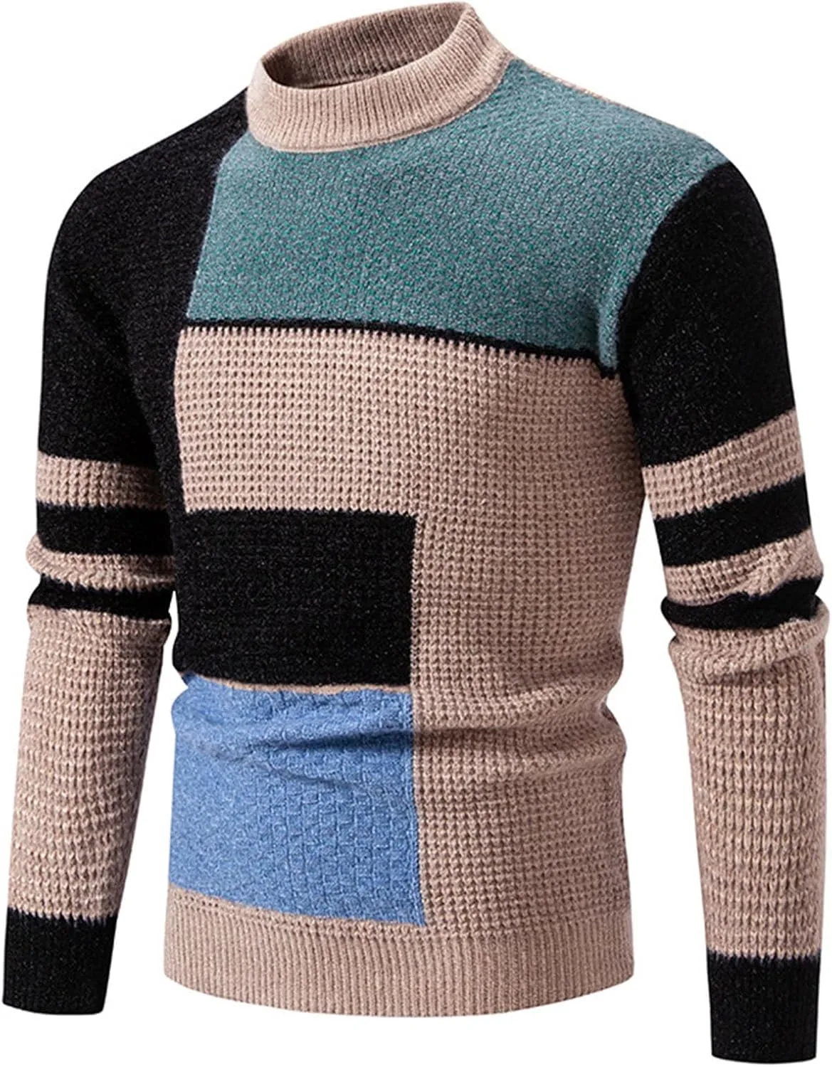 Мужской свитер с цветными блоками, рифленый, с длинными рукавами, Slim Fit AQAYL
Мужской свитер с цветными блоками, рифленый, с длинными рукавами, Slim Fit AQAYL