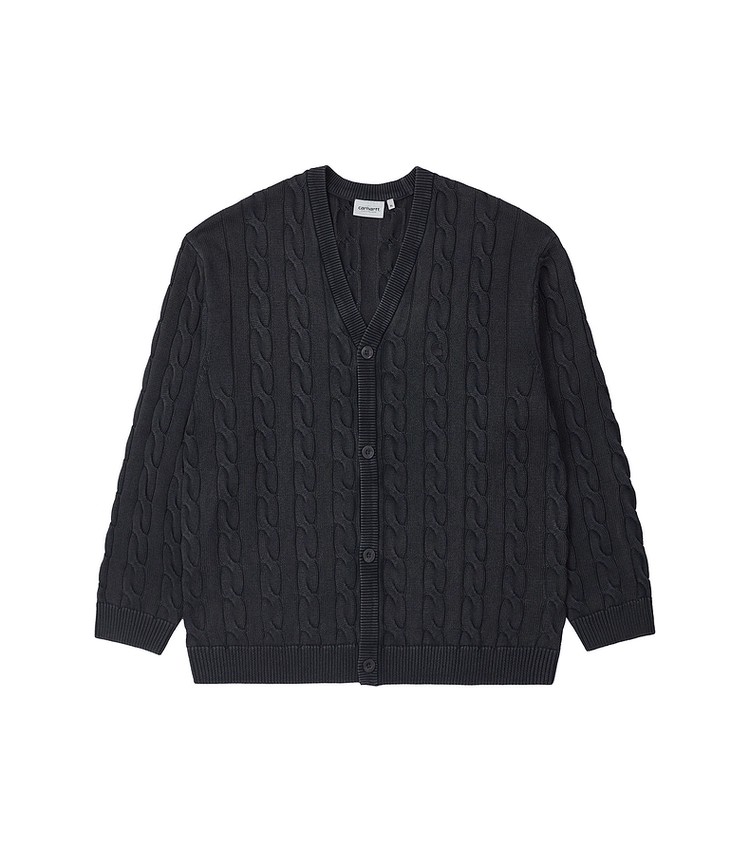 Carhartt Wip Мужской трикотажный кардиган черного цвета с V-образным вырезом и умеренным кроем
Carhartt Wip Мужской трикотажный кардиган черного цвета с V-образным вырезом и умеренным кроем
