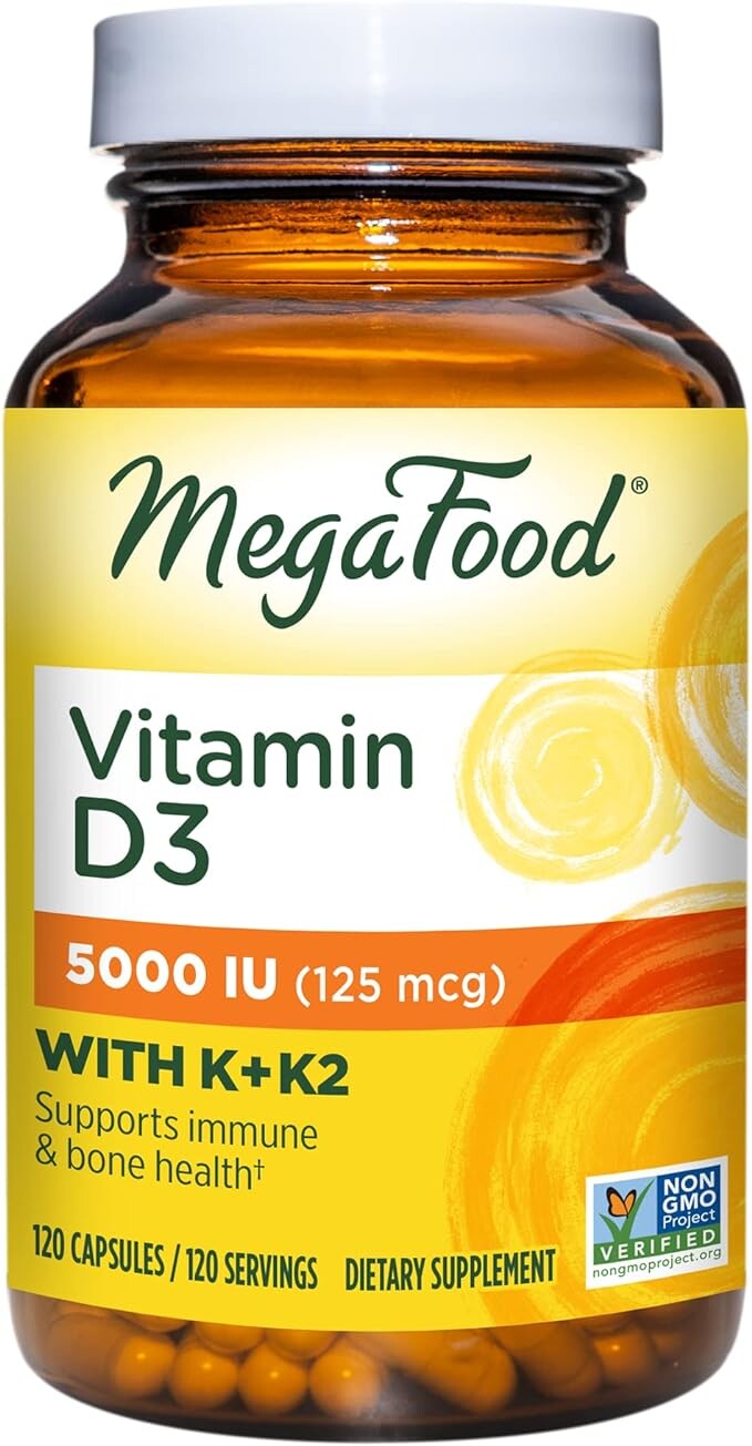 MegaFood Витамин D3 5000 МЕ (125 мкг) — 120 капсул
MegaFood Витамин D3 5000 МЕ (125 мкг) — 120 капсул