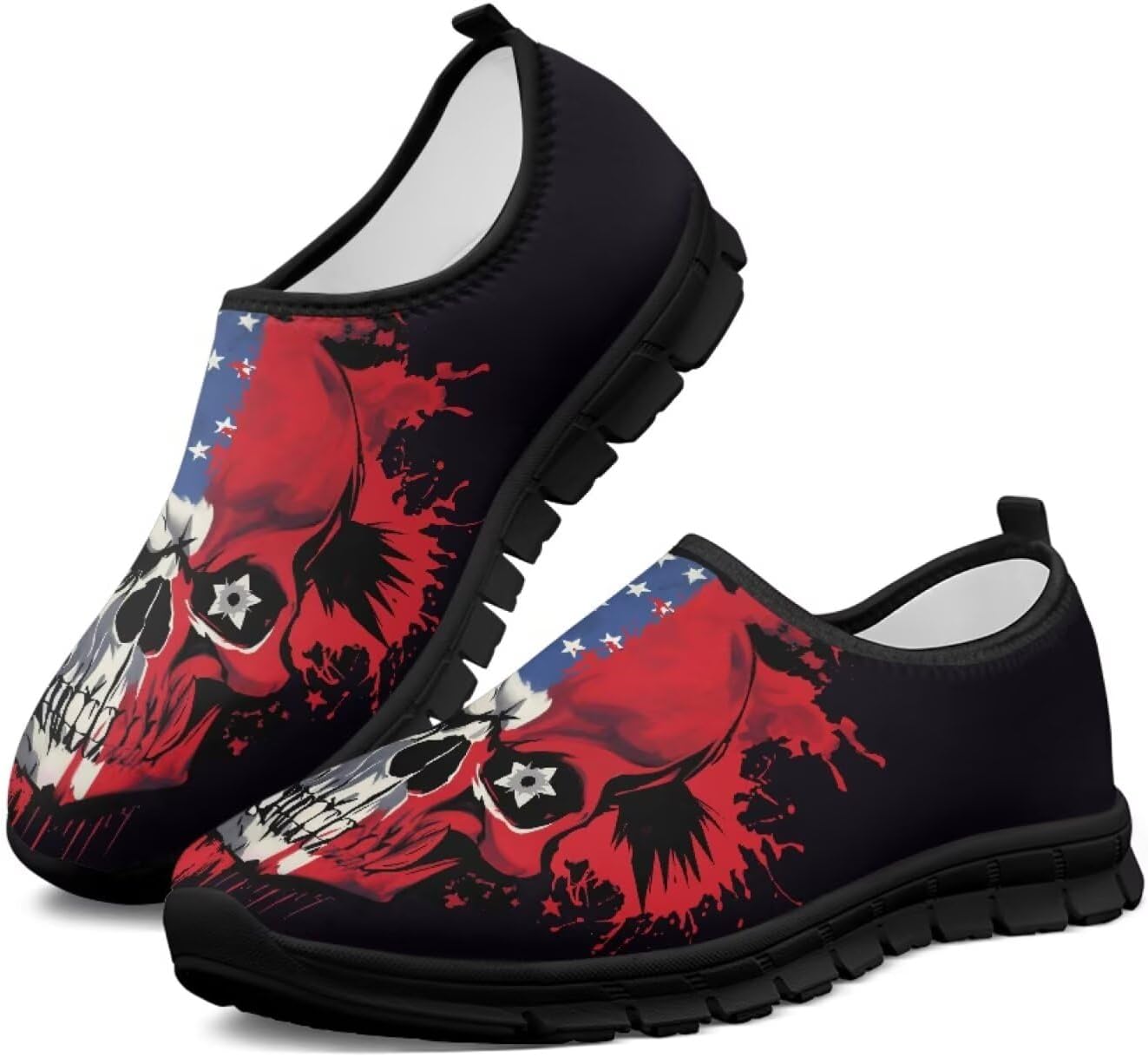 Лоферы без шнурков, унисекс Estailounic, American Flag Skull Skeleton
Лоферы без шнурков, унисекс Estailounic, American Flag Skull Skeleton