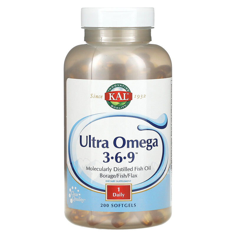 KAL, Ultra Omega 3-6-9, 200 мягких таблеток
KAL, Ultra Omega 3-6-9, 200 мягких таблеток