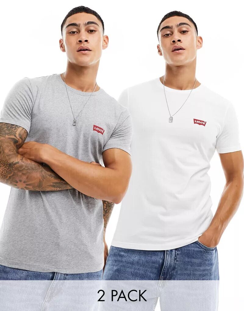 Комплект из двух футболок Levi's с круглым вырезом и логотипом летучей мыши бело-серого лайма, Серый, Комплект из двух футболок Levi's с круглым вырезом и логотипом летучей мыши бело-серого лайма
Комплект из двух футболок Levi's с круглым вырезом и логотипом летучей мыши бело-серого лайма, Серый, Комплект из двух футболок Levi's с круглым вырезом и логотипом летучей мыши бело-серого лайма