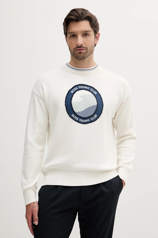 Хлопковый свитер Boss Orange, белый
Хлопковый свитер Boss Orange, белый