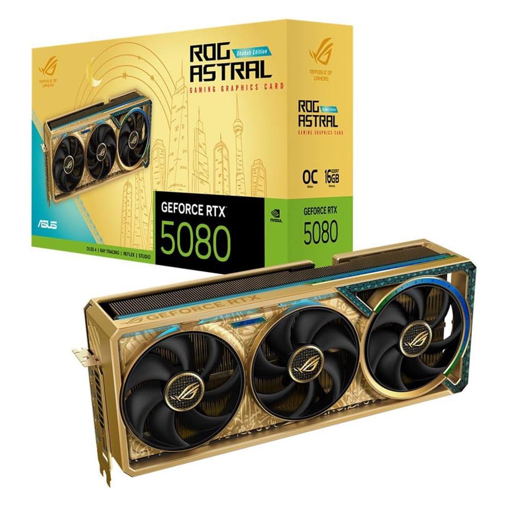 Видеокарта ASUS ROG Astral Dhahab CORE RTX 5080, 16 Гб, золотой
Видеокарта ASUS ROG Astral Dhahab CORE RTX 5080, 16 Гб, золотой