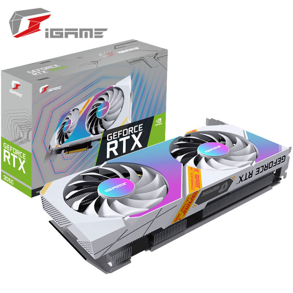 Видеокарта графическая Colorful iGame GeForce RTX 3050 Ultra W DUO OC 8GB V2
Видеокарта графическая Colorful iGame GeForce RTX 3050 Ultra W DUO OC 8GB V2
