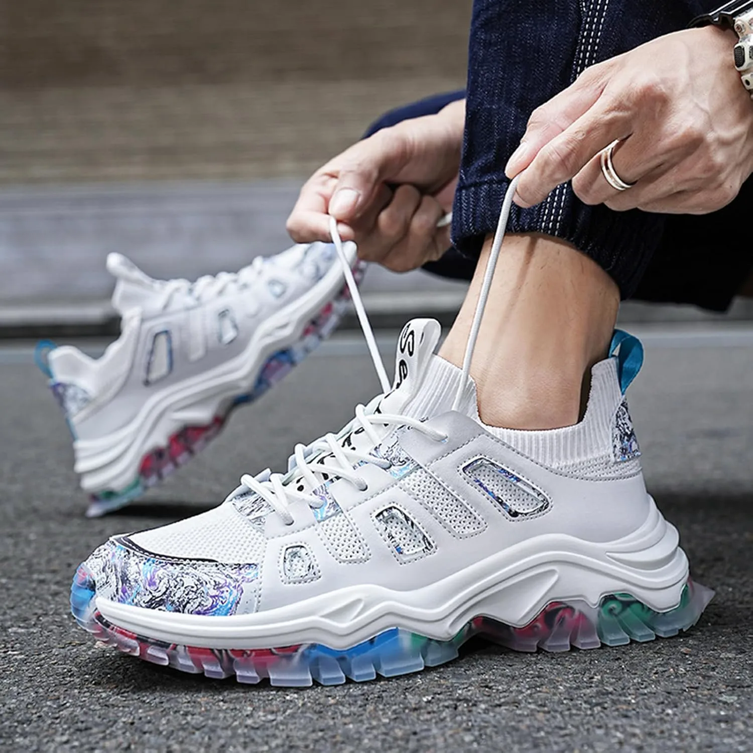 Мужские спортивные кроссовки GSIGUL, дышащие, противоскользящие, для бега, тренажерного зала, тенниса, ходьбы и джоггинга, белый
Мужские спортивные кроссовки GSIGUL, дышащие, противоскользящие, для бега, тренажерного зала, тенниса, ходьбы и джоггинга, белый