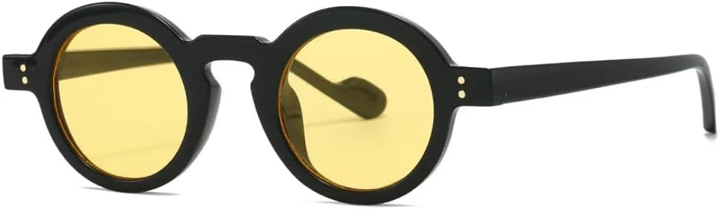 Солнцезащитные очки в стиле панк с круглой оправой, маленькие, для женщин и мужчин, роскошные, винтажные, с заклепками, защита от УФ-излучения UV400 VFDHN, Black Yellow
Солнцезащитные очки в стиле панк с круглой оправой, маленькие, для женщин и мужчин, роскошные, винтажные, с заклепками, защита от УФ-излучения UV400 VFDHN, Black Yellow