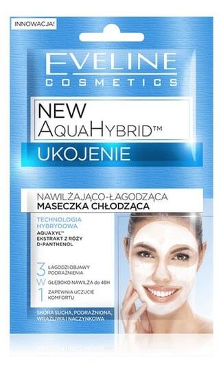 Увлажняющая и успокаивающая охлаждающая маска, 10 мл Eveline Cosmetics, Aqua Hybrid 
Увлажняющая и успокаивающая охлаждающая маска, 10 мл Eveline Cosmetics, Aqua Hybrid