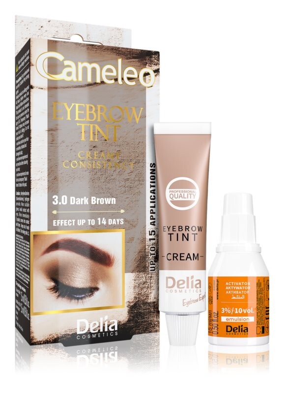 Кремовая, профессиональная краска для бровей без аммиака Delia Cosmetics Cameleo, оттенок 3.0 Dark Brown 15 мл
Кремовая, профессиональная краска для бровей без аммиака Delia Cosmetics Cameleo, оттенок 3.0 Dark Brown 15 мл