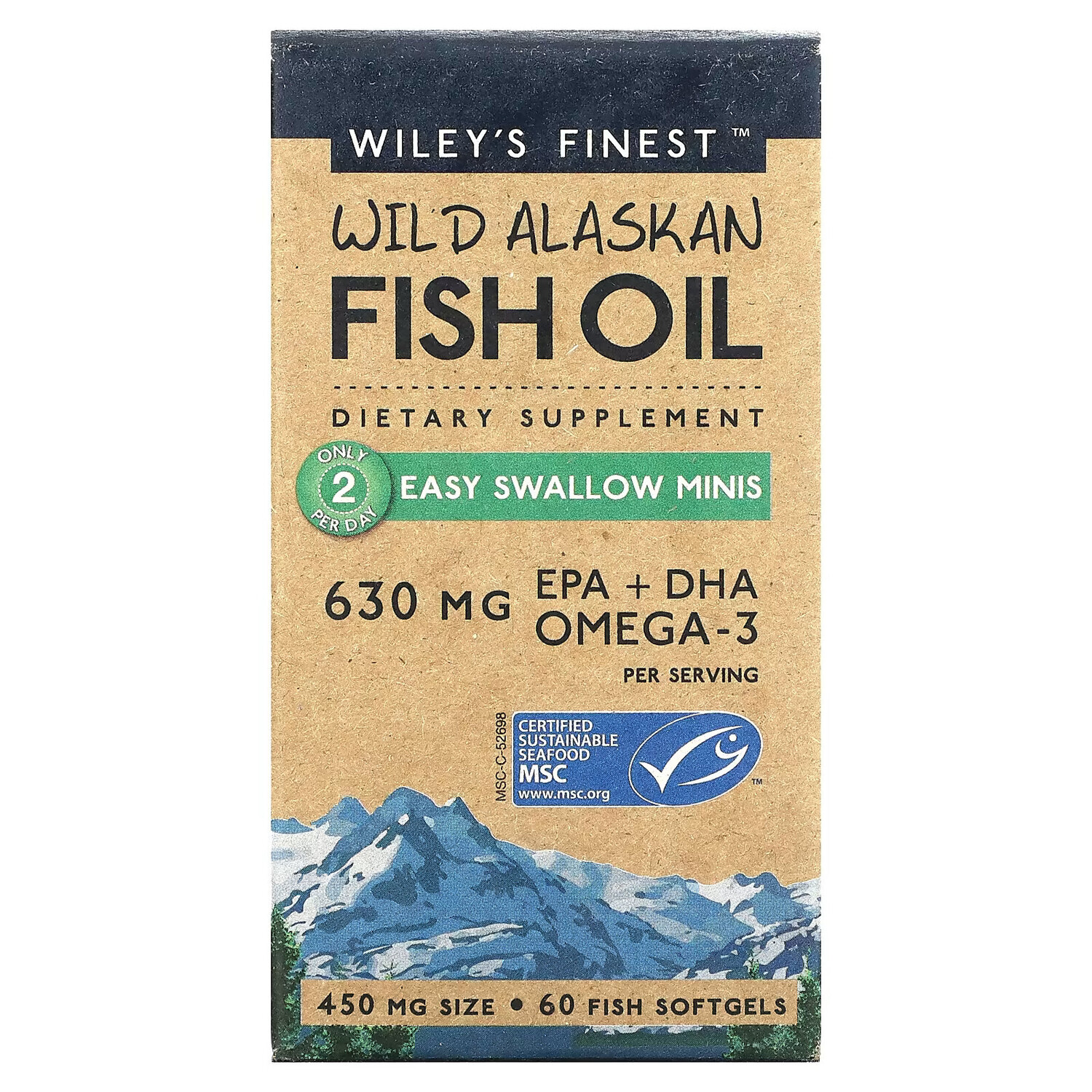 Wiley's Finest, жир диких аляскинских рыб, 450 мг, 60 рыбных капсул, которые легко глотать
Wiley's Finest, жир диких аляскинских рыб, 450 мг, 60 рыбных капсул, которые легко глотать