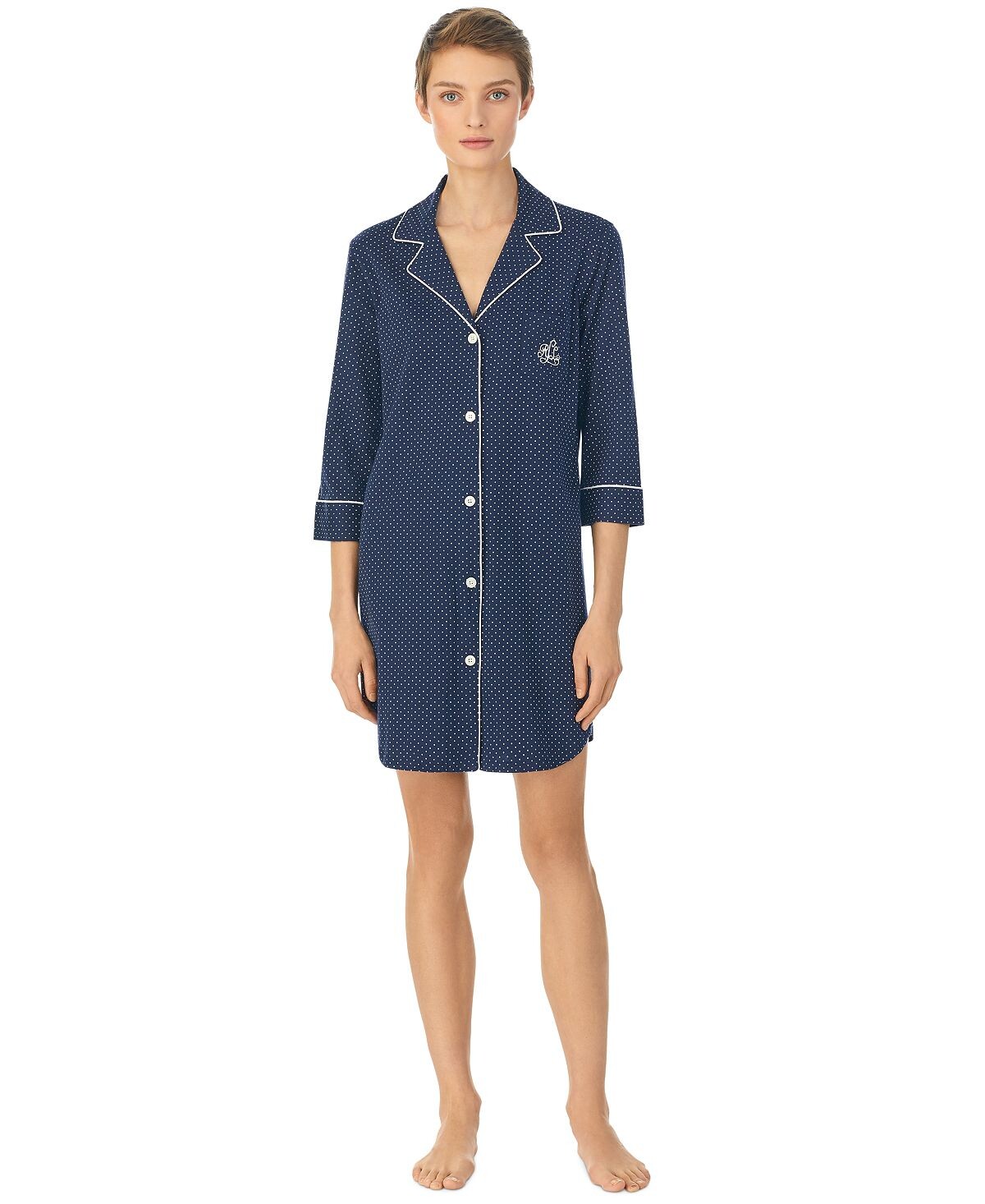 Трикотажная хлопковая рубашка для сна с воротником-стойкой Lauren Ralph Lauren, мульти
Трикотажная хлопковая рубашка для сна с воротником-стойкой Lauren Ralph Lauren, мульти