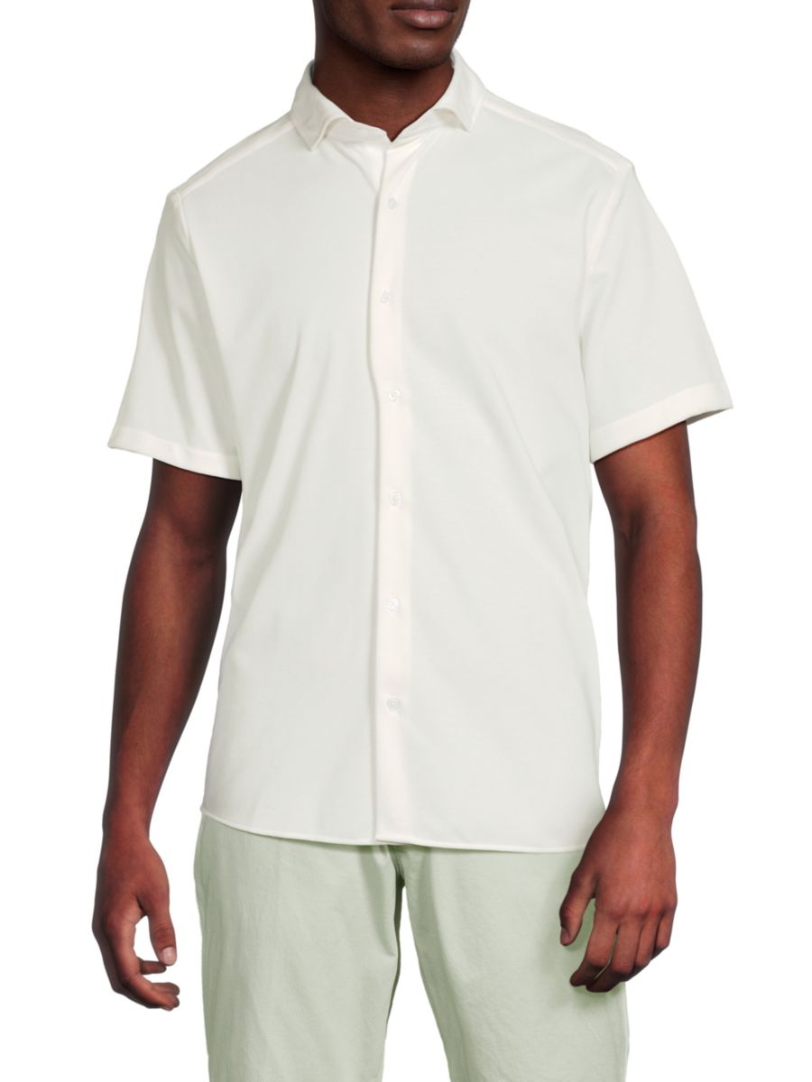 Рубашка с короткими рукавами из меланжевого трикотажа Luchiano Visconti, белый
Рубашка с короткими рукавами из меланжевого трикотажа Luchiano Visconti, белый