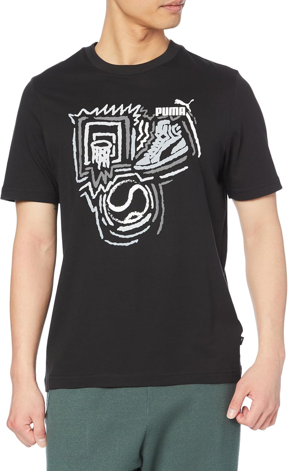 Мужская повседневная футболка PUMA, свободный крой, с графическим рисунком «Год спорта», черный
Мужская повседневная футболка PUMA, свободный крой, с графическим рисунком «Год спорта», черный