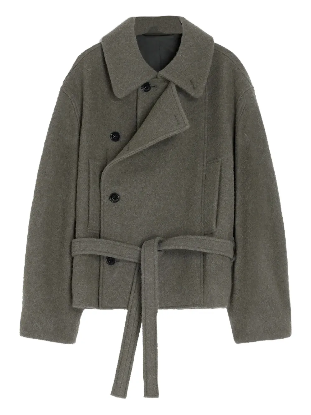 Двубортное пальто с поясом LEMAIRE, серый 
Двубортное пальто с поясом LEMAIRE, серый