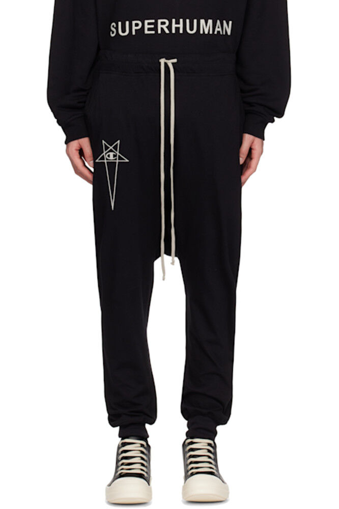 Черные спортивные штаны Prisoner на шнурке Champion Edition Rick Owens 
Черные спортивные штаны Prisoner на шнурке Champion Edition Rick Owens