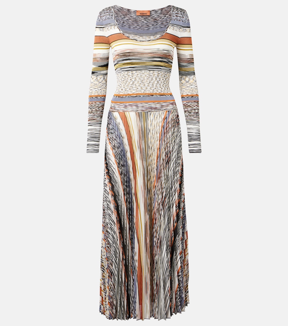 Трикотажное плиссированное полосатое макси-платье Missoni, Multicolor Tones
Трикотажное плиссированное полосатое макси-платье Missoni, Multicolor Tones
