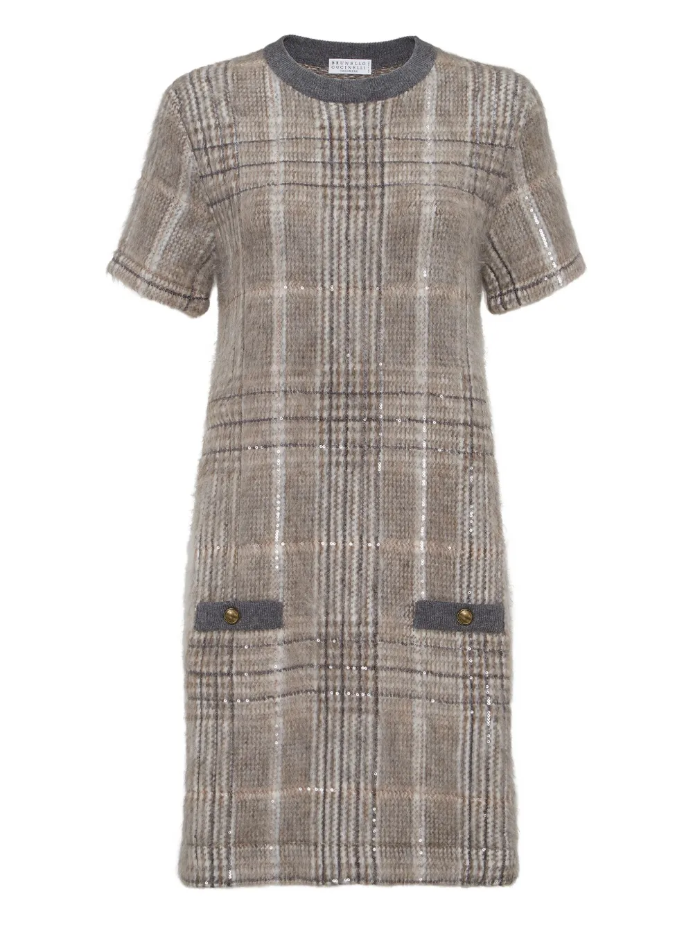 Клетчатое платье с пайетками Brunello Cucinelli, коричневый
Клетчатое платье с пайетками Brunello Cucinelli, коричневый