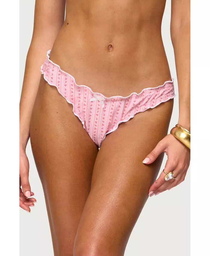 Женские плавки бикини с полосками и оборками по краю Edikted, розовый
Женские плавки бикини с полосками и оборками по краю Edikted, розовый