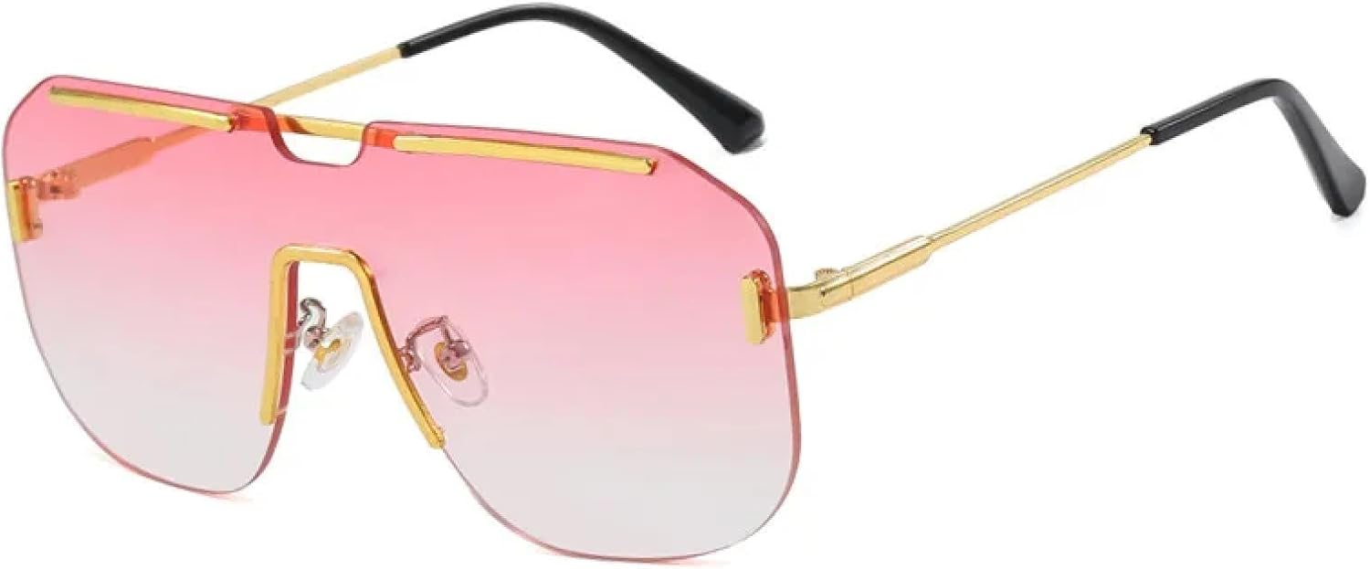 Большие солнцезащитные очки без оправы для женщин, ретро-очки с градиентным металлическим покрытием, солнцезащитные очки для мужчин с защитой от УФ-излучения UV400 TOIPASTN, Pink
Большие солнцезащитные очки без оправы для женщин, ретро-очки с градиентным металлическим покрытием, солнцезащитные очки для мужчин с защитой от УФ-излучения UV400 TOIPASTN, Pink