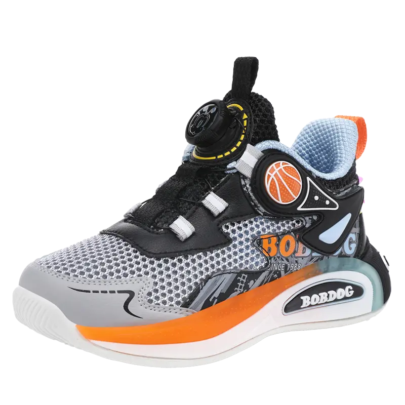 Нескользящие и дышащие низкие кроссовки для детей BOBDOG, черный/серый 
Нескользящие и дышащие низкие кроссовки для детей BOBDOG, черный/серый