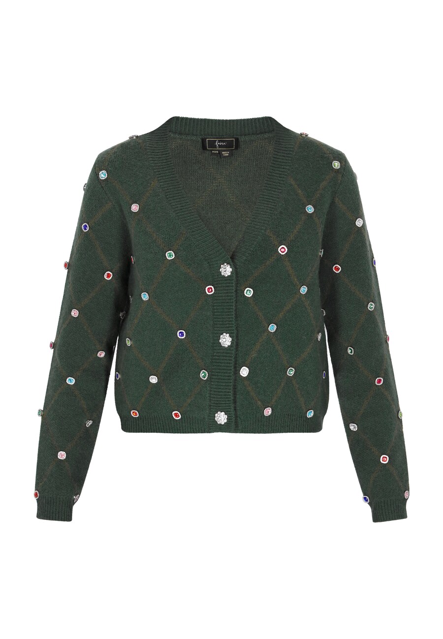 Вязаный кардиган faina Knit Cardigan, темно-зеленый 
Вязаный кардиган faina Knit Cardigan, темно-зеленый