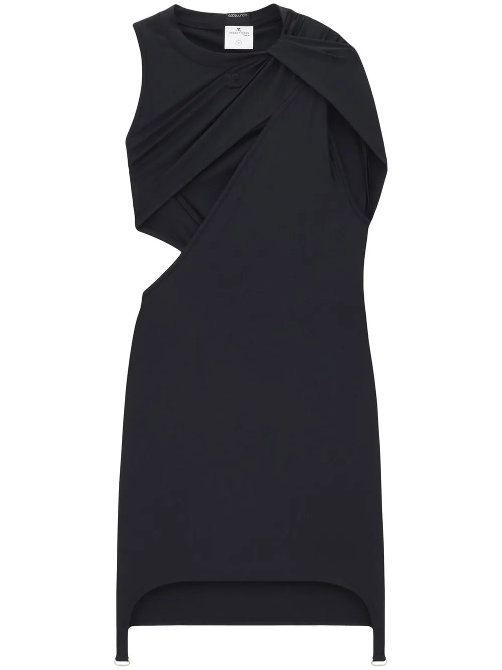Платье мини со сборками и вырезами Courrèges, черный
Платье мини со сборками и вырезами Courrèges, черный