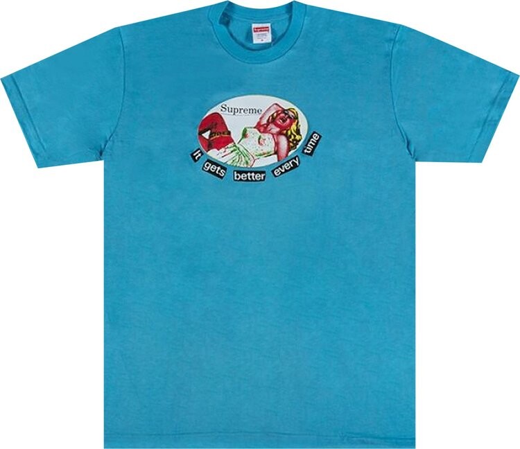 Футболка Supreme It Gets Better Every Time Tee 'Light Slate', синий
Футболка Supreme It Gets Better Every Time Tee 'Light Slate', синий