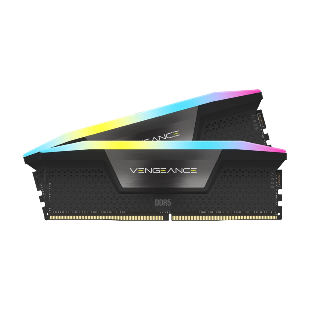 Оперативная память Corsair Vengeance RGB, 32 Гб DDR5 (2x16 Гб), 5600 МГц, CL36, CMH32GX5M2B5600C36K, черный 
Оперативная память Corsair Vengeance RGB, 32 Гб DDR5 (2x16 Гб), 5600 МГц, CL36, CMH32GX5M2B5600C36K, черный