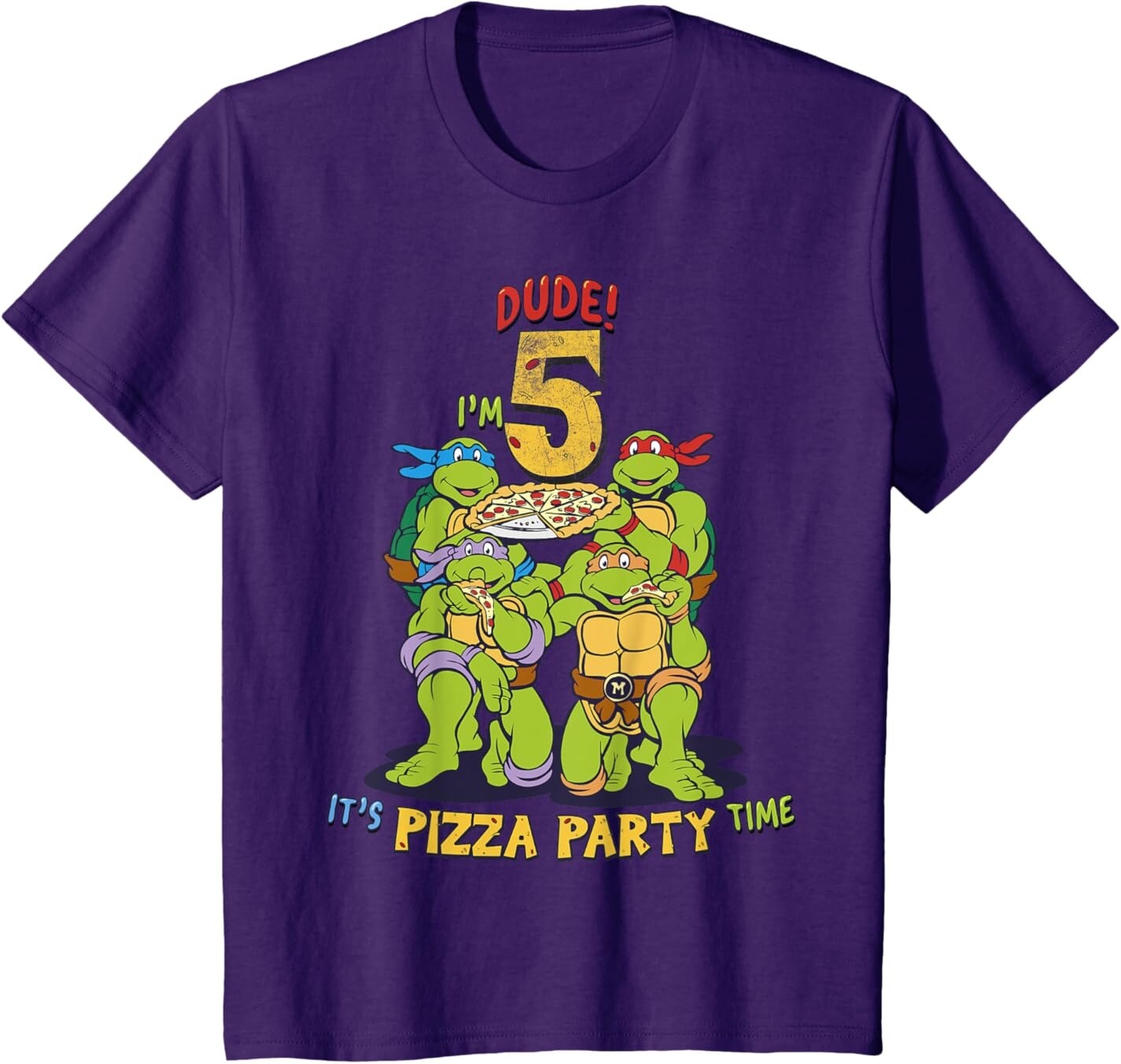 Футболка для подростков Teenage Mutant Ninja Turtles I'm 5 Dude Pizza Birthday Party, фиолетовый
Футболка для подростков Teenage Mutant Ninja Turtles I'm 5 Dude Pizza Birthday Party, фиолетовый